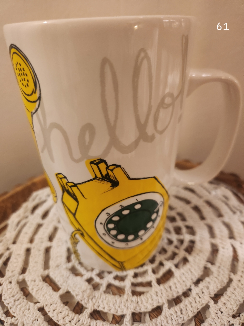 Starbucks  Hello Telephone White Ceramic 16 fl oz Coffee Mug